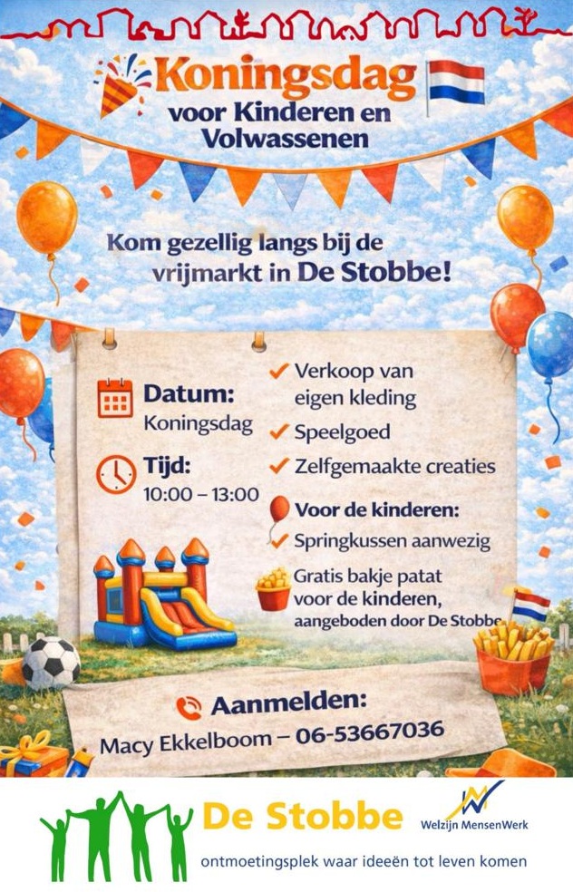 Vrijmarkt in de Stobbe op Koningsdag